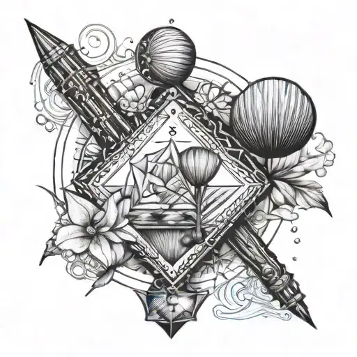 Page Of Wands And A Sea Shelll And A Diamond