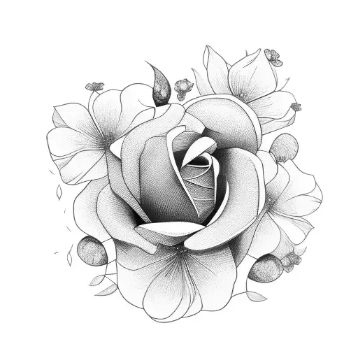 Flower With Sunset Above