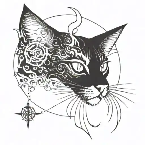 A Mystical Cat With Three Eyes And A Demonic Aura