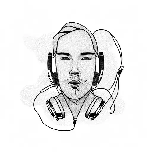 Line Face With Headphones Having 2 November 2020 Date As The Band Of The Headphones