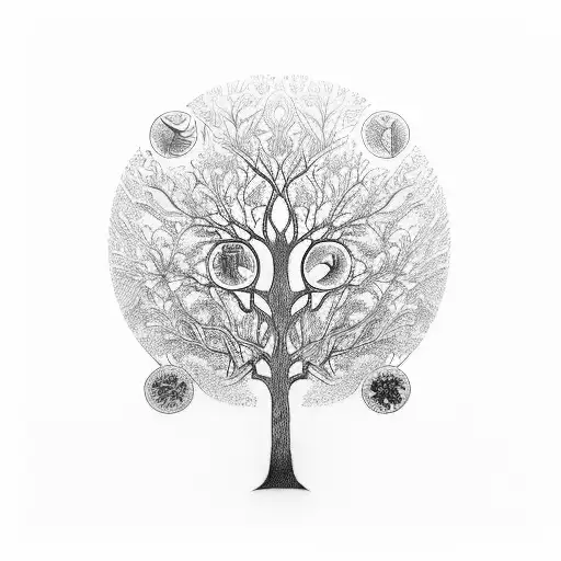 Tree Of Life Going From Dark To Light