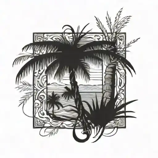 Flordia Palm Tree With Psalm 92 12 Bible Verse Intertwined
