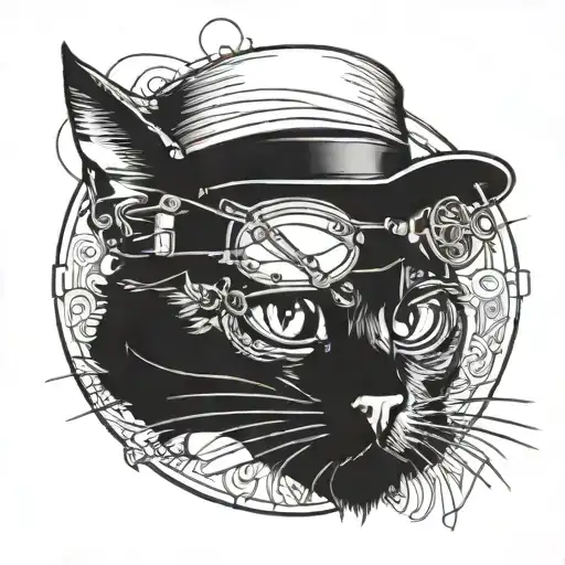 Cat In Pince-nez And Hat Surrounded