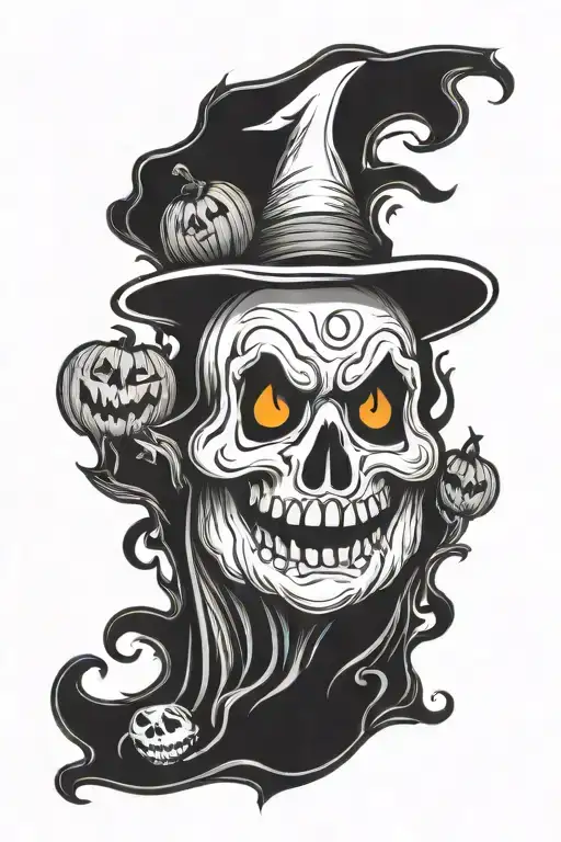 Single Traditional White Sheet Ghost With A Carved Pumpkin