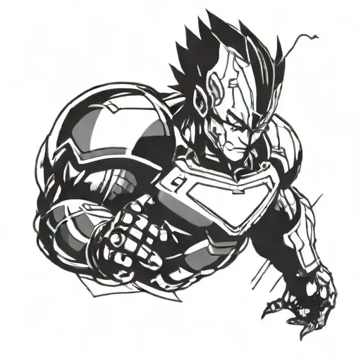 Vegeta And Iron Man Fusion Design