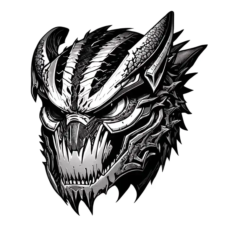 Predators Head From The Movie With His Mask On