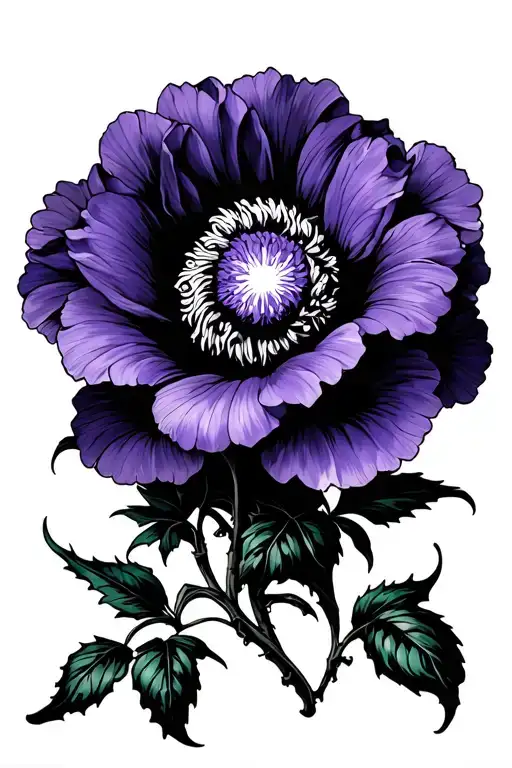 Violet Flower With Leo Zodiac Sign