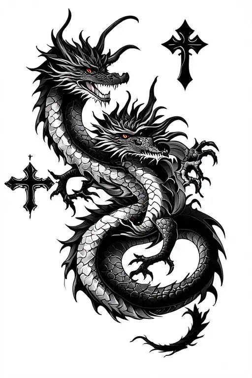 Dragon And Cross