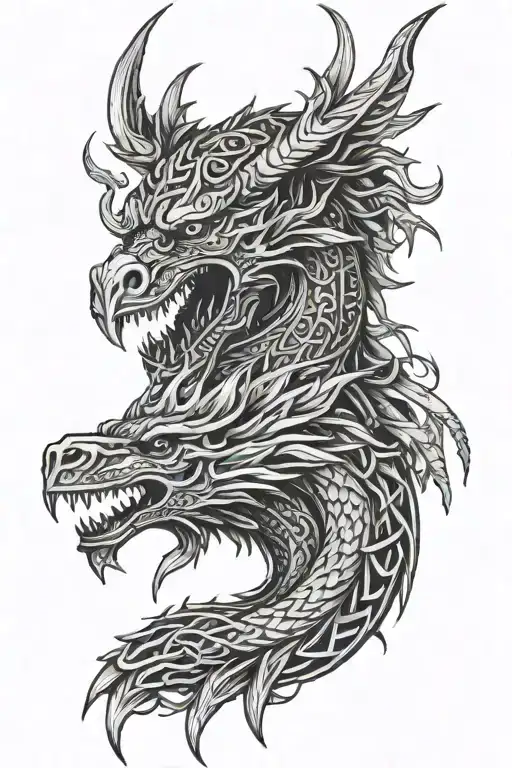 Portrait Viking Dragons Corbeau