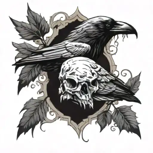 Raven Skulls Surrounded