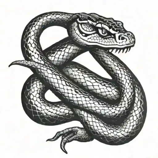 Hand Pointing At Snake