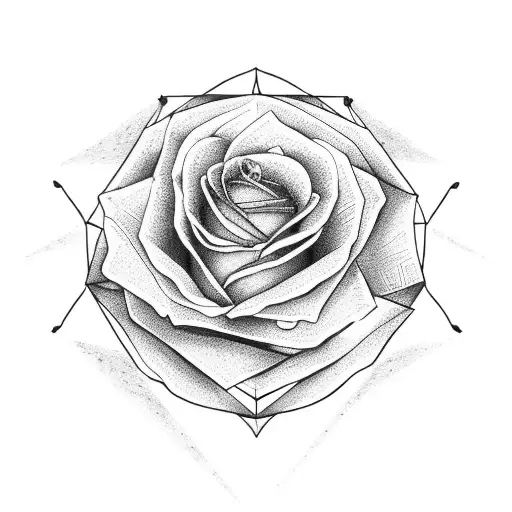 Dead Rose Inside A Triangle And Showing Serenity And Peace