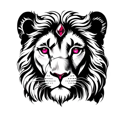 Lion With Ruby Jewels Eyes