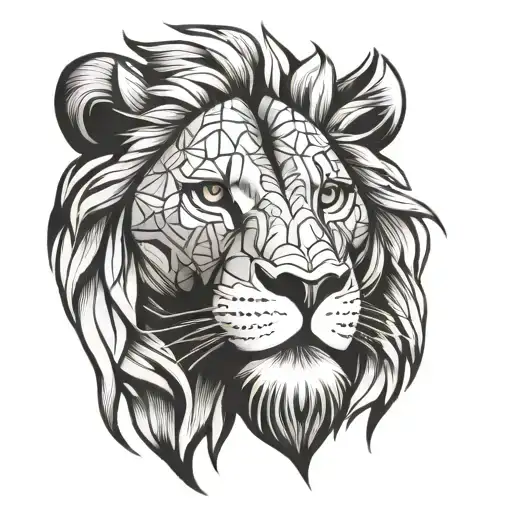 Lion Face Surrounded