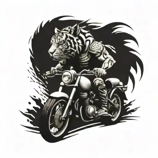 Half Spartan Warrior Half Tiger Motorbike Riding Traveller And Fight Club Film