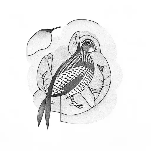 Quail With A Nettle In The Background