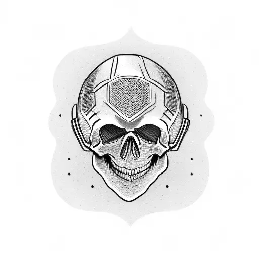 Skull Whit Tactical Helmet