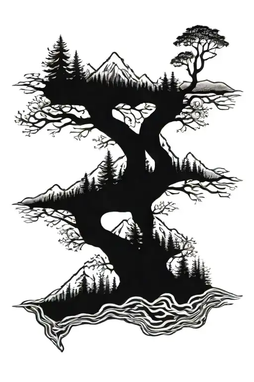 Tree Band With Mountains