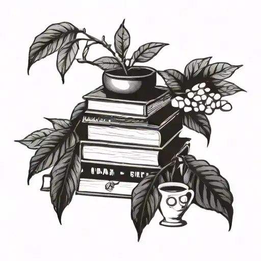 Combine A Stack Of Books With A Coffee Bean Plant In A Creative Way