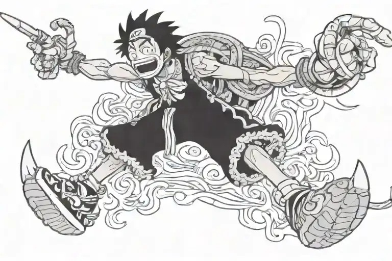 One Piece Anime Luffy Gear 5 Ace Mery Dragon Flying