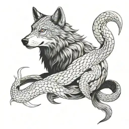 Wolf And Snake Wrapped