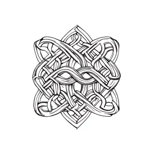 Father Daughter Celtic Knot With Repeat Dhara Knot Design