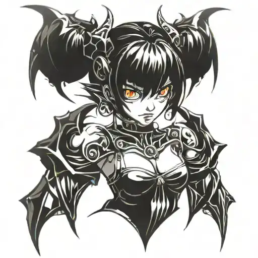 A Demon Girl Anime Darkwork Desing