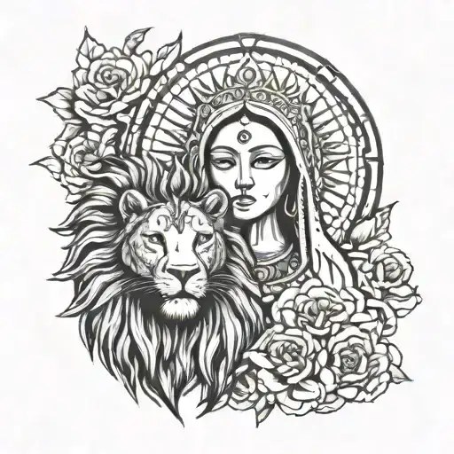 Virgin Of Guadalupe And Lion Of Judah