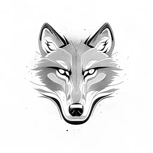 Wolf Skull With Geometric Shapes