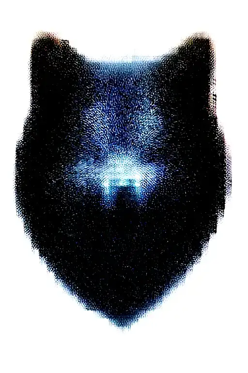 Growling Wolf Face And Realistic Rocky Mountains Inside