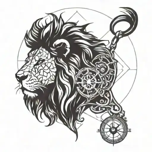 Lion With A Compass