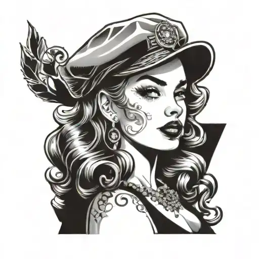 Pin Up Woman Portrait Style