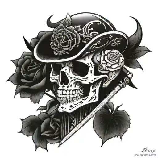 Skull Warrior With Roses