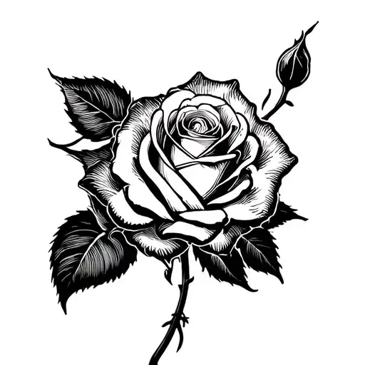 Small Freestyle Rose Intertwined