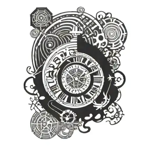 Psychedelic Labyrinth With Time Clock