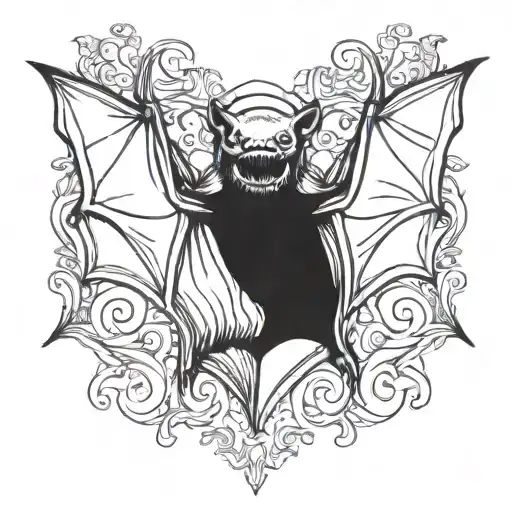 Bat Mouth Open Flapping Wings