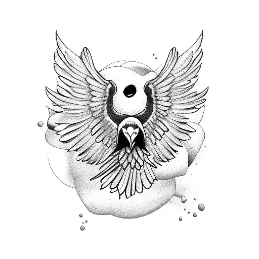 Flying Eagle With A Rose