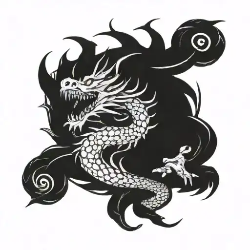 Dragon Around Arm And Yakuza Stile