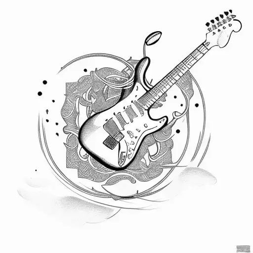 Stratocaster Guitar With Strings Forming Edoardo And Davide Names