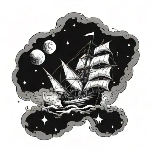 Sailing Ship In Space