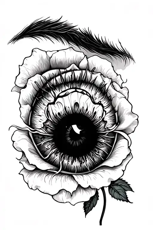 A Crying Eye From Which A Rose Grows