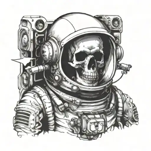 Skull In Astronaut Helmet