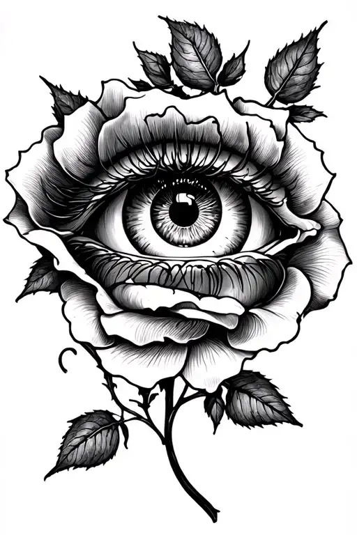 A Crying Eye From Which A Rose Grows