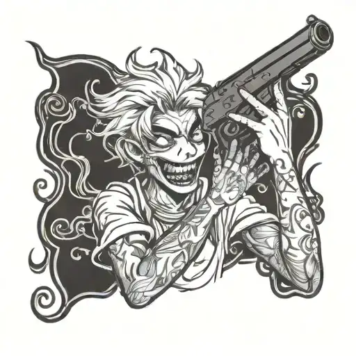 Teenage Boy In Ghost Form Holding A Gun To His Head With A Manic Smile