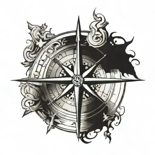 A Compass With The Corinthians Logo As The Centerpiece