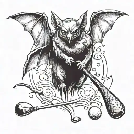 A Bat Holding A Golf Club