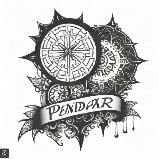 The Combination Of The Names Pendar And Panah With Broken Nastaliq