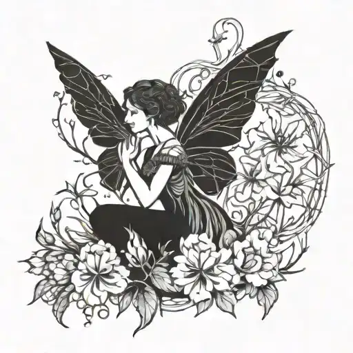 Carnation Intertwined With A Fairy In A Mystical Forest Scene