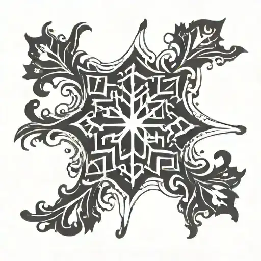 Snowflakes And Love Symbol