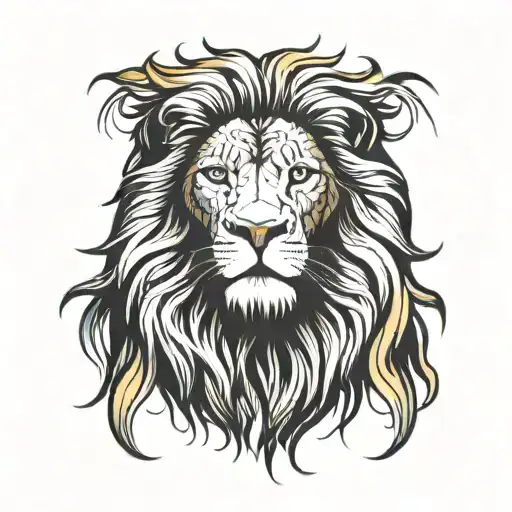 A Lion With A Reggae-inspired Mane And Rastafari Colors